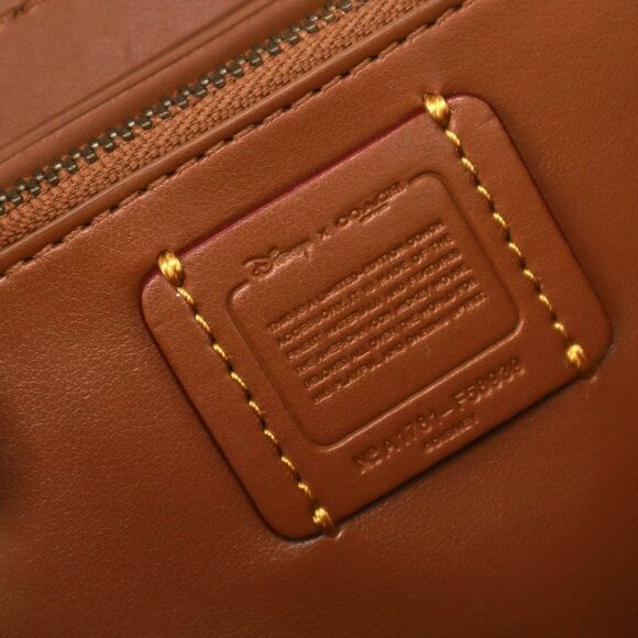 New Coach Disney Mickey Riding Skateboard Accordion Zip Wallet Banana Yellow - Picture 9 of 12